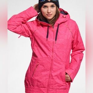 Roxy Women's Size Medium Pink Dry Flight 10K Technology Ski and Snow Jacket